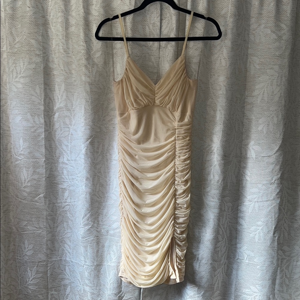 Privy Cream Ruched Dress